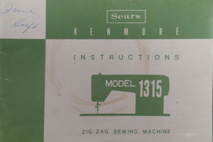 Kenmore Model 1315 Instruction Book