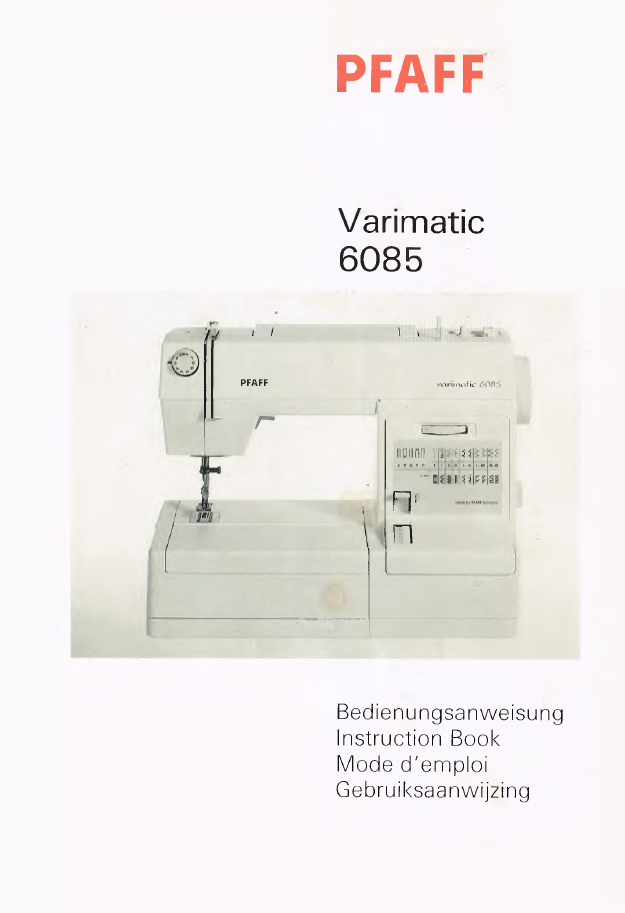 Pfaff Varimatic 6085 Instruction Manual