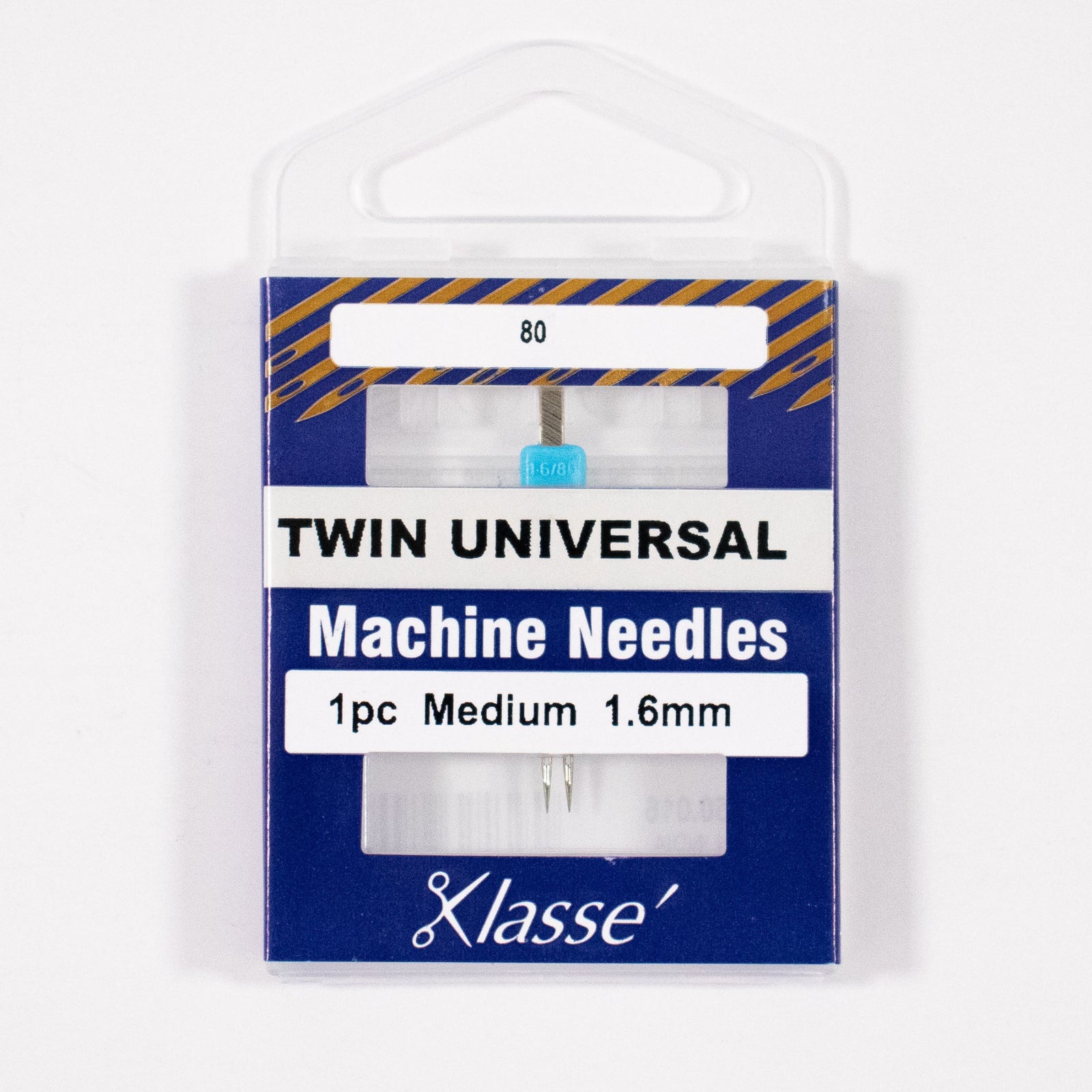 Twin Universal Needle 1.6mm wide, Size 80/12, Pkg.1