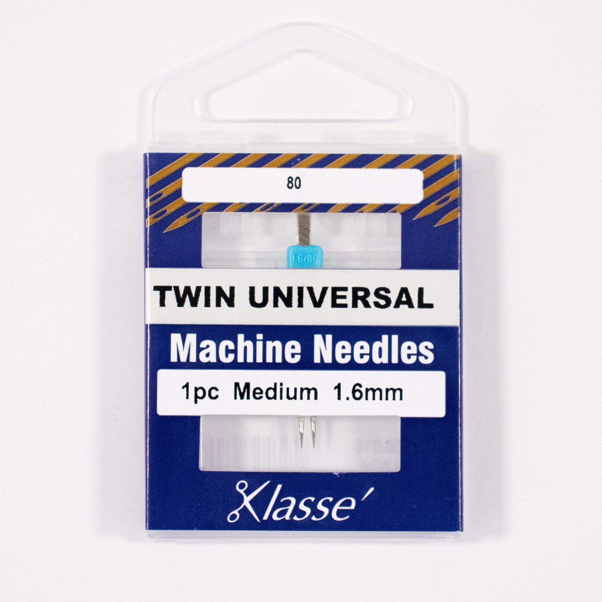 Twin Universal Needle 1.6mm wide, Size 80/12, Pkg.1