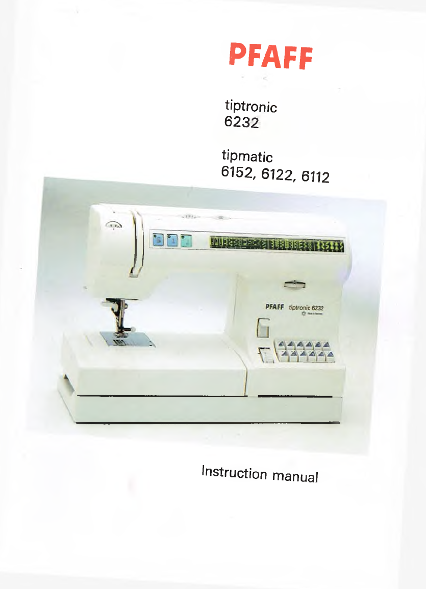 Pfaff Tiptronic/Tipmatic Instruction Manual