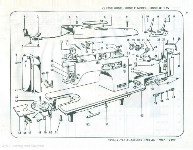Necchi 525 Parts Book