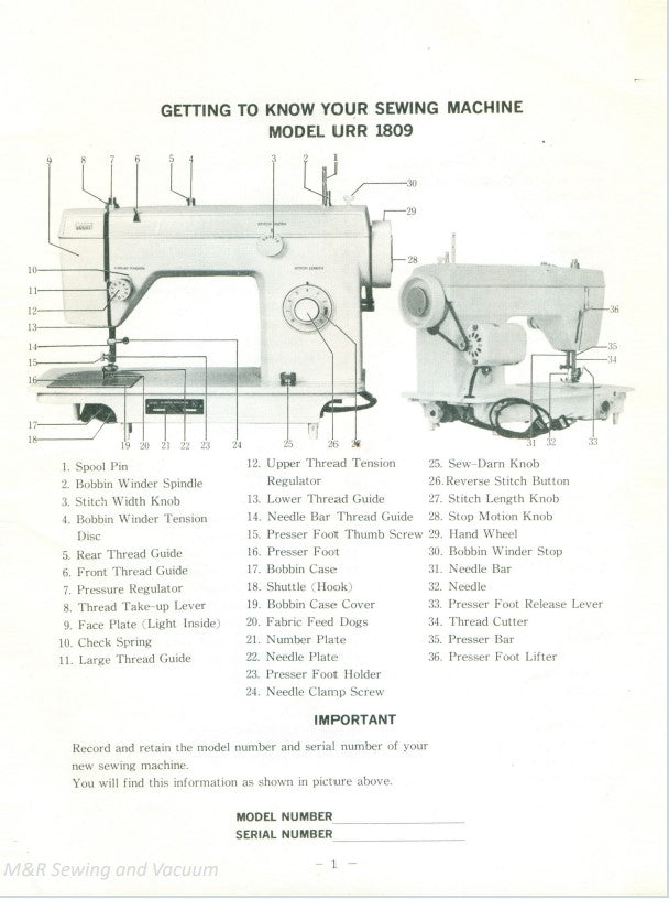 Wards URR1809 Instruction Manual
