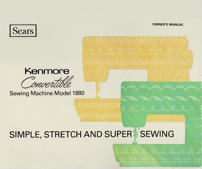 Kenmore Convertible Model 1880 Instruction Manual