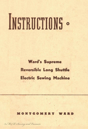 Instruction Manual, Wards Long Shuttle