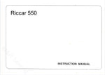 Riccar 550 Instruction Manual