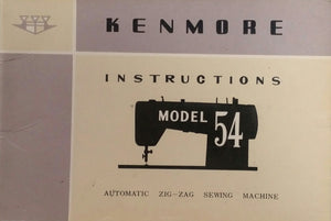 Kenmore Model 54 Instruction Book