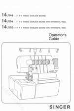 Singer 14u544, 14u554, 14u555 Serger Instruction Manual