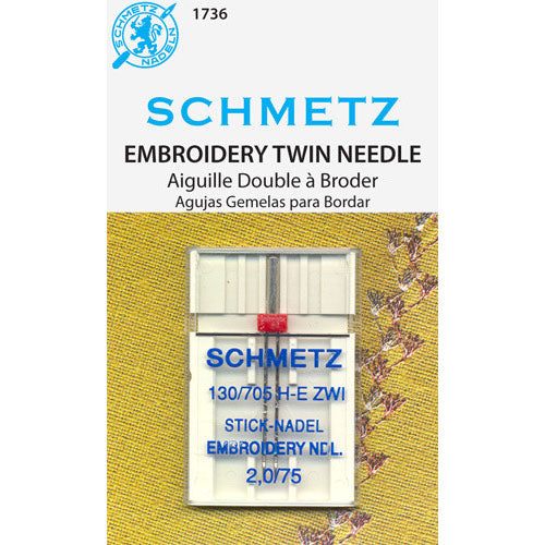 Schmetz Twin Embroidery Needle - 2.0mm/75