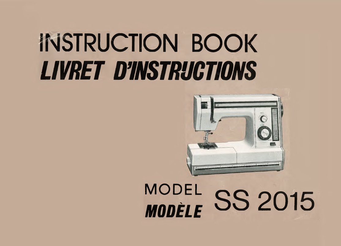 Instruction Manual, Janome SS-2015