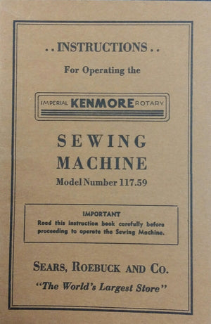 Kenmore Model 117.59 Instruction Book