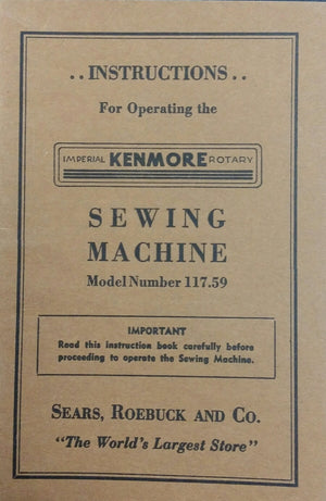 Kenmore Model 117.59 Instruction Book
