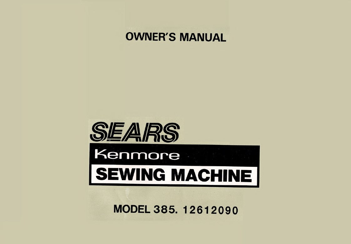 Kenmore 385.12612090 Instruction Manual